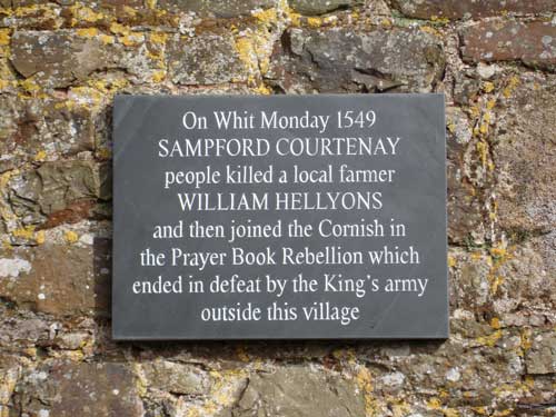 Sampford Courtney plaque
