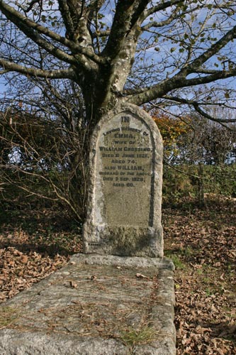 William Crossing's headstone in St. Mary Tavy churchyard