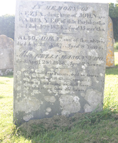 Gravestone in Tetcott Church of the Holy Cross